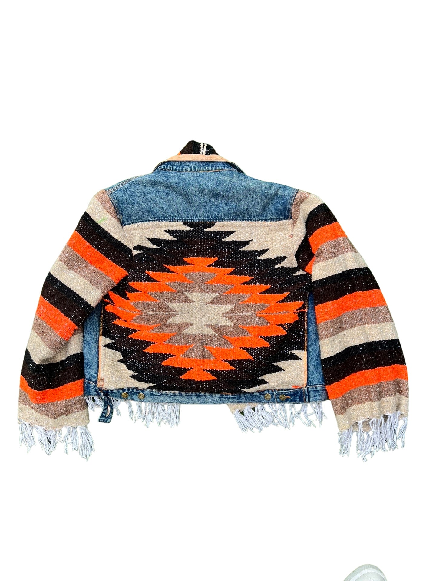 R3 Tribal Denim Jacket Orange &Tan