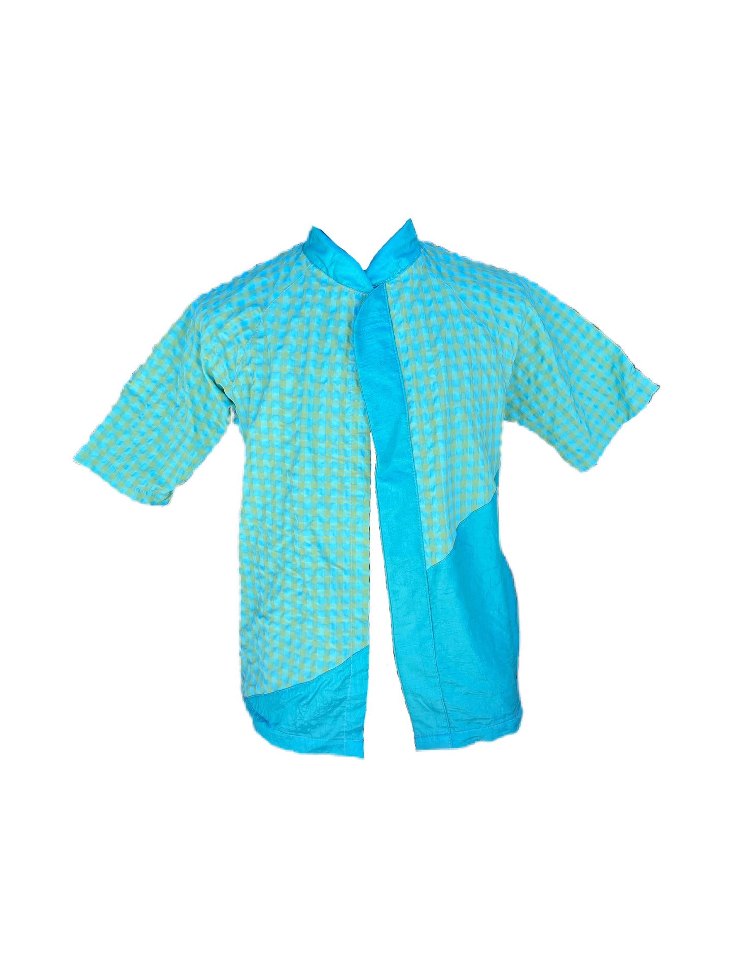 24hr Button Up - Checkered SeerSucker/Silk