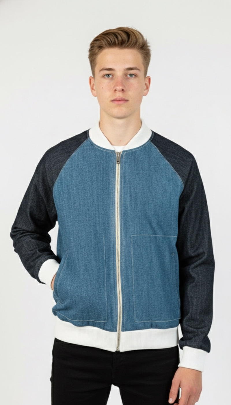 R3 Reversible Contrast Denim Towel Jacket