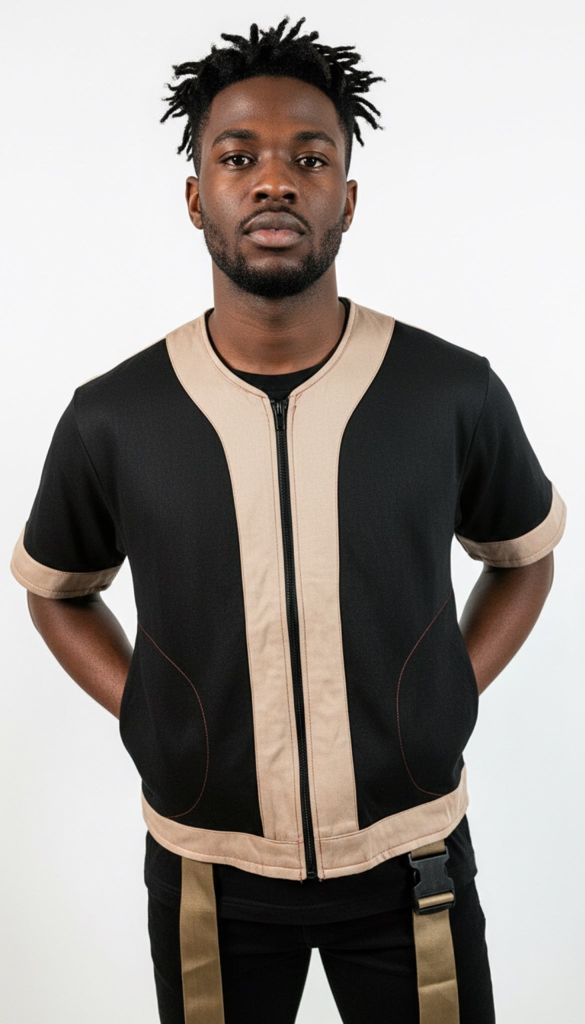ballsy brothers レイヤードシャツ　サーマル R3 Convertible Towel Baseball Jersey— Sand & Onyx – Thread Haus Co
