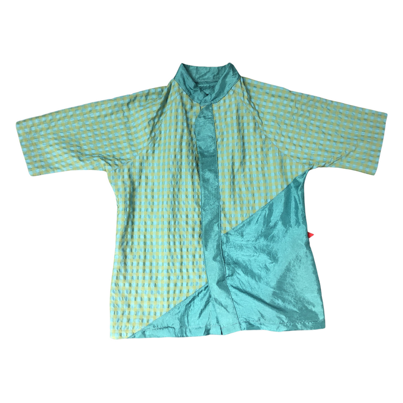 24hr Button Up - Checkered SeerSucker/Silk