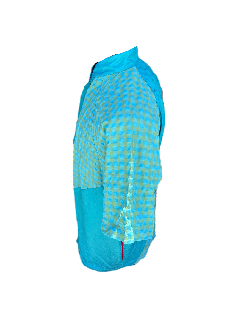 24hr Button Up - Checkered SeerSucker/Silk