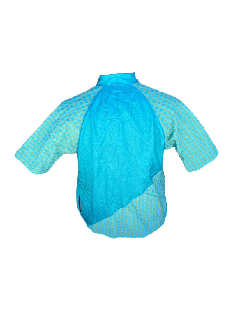 24hr Button Up - Checkered SeerSucker/Silk